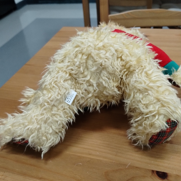 ✓VTG Hallmark Christmas Stuffed Merrily Bear w/ Snowman Coat + Bow Headband 11in - Picture 7 of 13